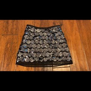 girls sequin black pewter skirt sz s